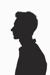 Silhouette of a male in profile. Vector