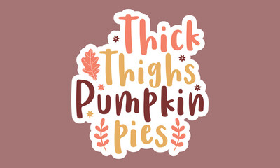Thanksgiving Stickers Bundle And Single Design