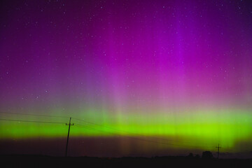 Northern lights in poland, near Frombork city, august 2024