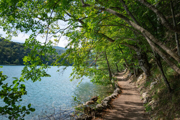 path over the lake, plitvice lakes, croatia