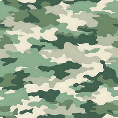 Military camouflage seamless pattern in green and beige colors for army clothing, hunting gear and fashion design, tiles into continuous background.