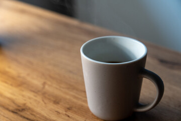 cup of coffee on the table