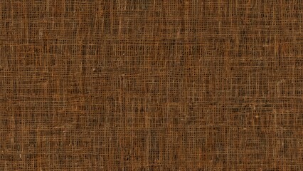 Close-up of a brown woven fabric texture with crisscross pattern