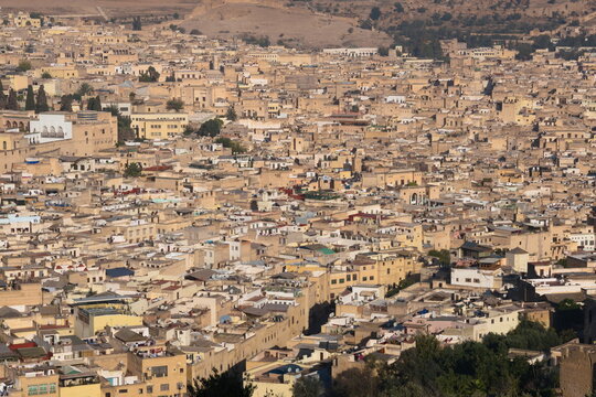 Panorama miasta Fez w Marocco