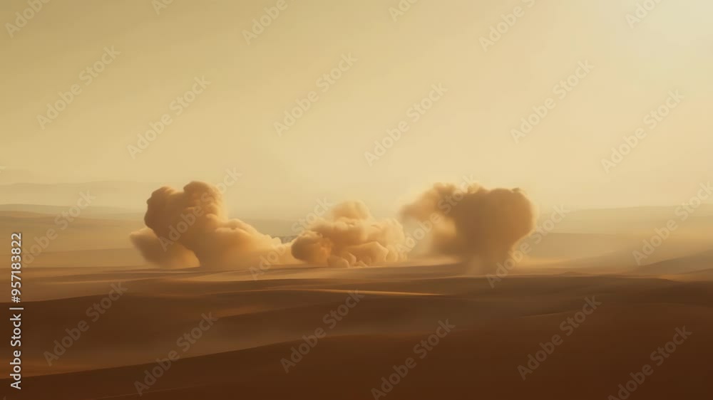 Poster gentle sand dunes are creating a mesmerizing and almost abstract pattern with its warm, earthy tones