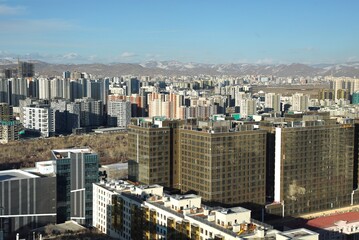 The panoramic view of the entire city of Ulaanbaatar, mongolia