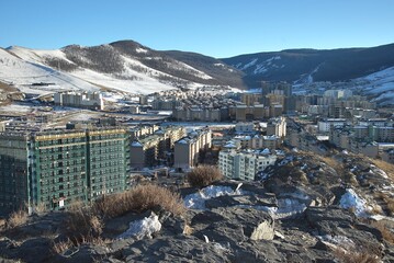 The panoramic view of the entire city of Ulaanbaatar, mongolia