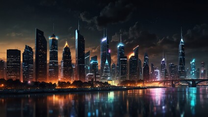 Fototapeta premium country marina at night