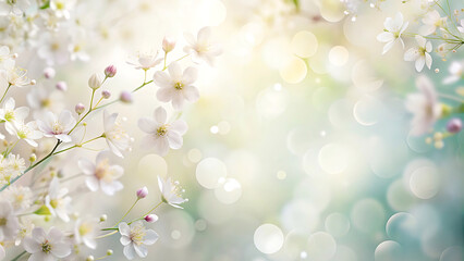 Soft Wave Abstract Background with Blurred Floral Elements