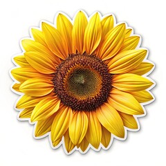 A Close-Up of a Sunflower with a Paper Cutout Effect, sunflower, flower, nature