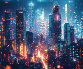 Obraz premium city skyline at night