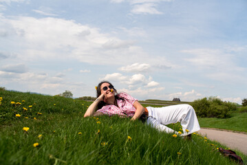 Funny playful tourist portrait in Quebec City