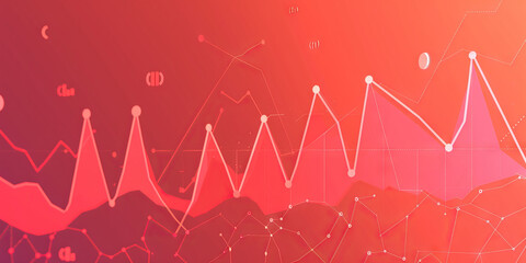 Financial Data Chart in Bold Red - A bold, colorful chart depicting financial data in red, conveying confidence and strength.