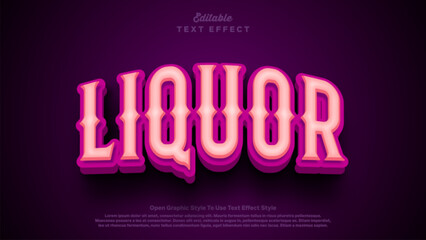 Liquor 3d editable text effect.