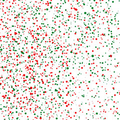 Fototapeta premium Colorful green and red small spots on a white background create a vibrant and festive texture