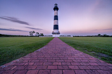 Bodie Island Lighthouse at sunset, Outer Banks, North Carolina