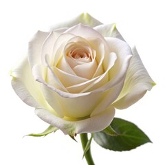 Delicate White Rose Blossom, Macro Photography, Soft Petals, White Flower, Isolated Background, Rose, Flower