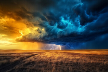 dark clouds over the field