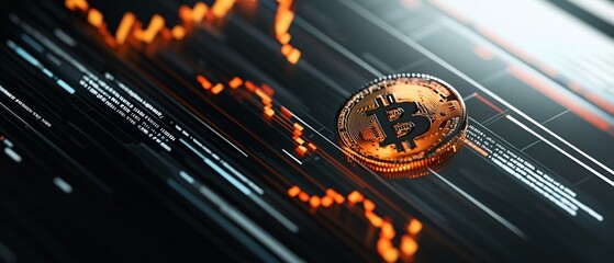 Future of Finance Blockchain Technology and Cryptocurrency Growth Projections on Digital Dashboard