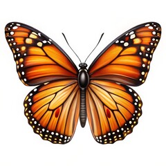 Fototapeta premium Monarch Butterfly Wings Isolated on White, 3D Render, High Resolution, Butterfly, Insect, Wildlife