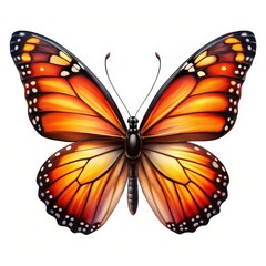 Fototapeta premium Monarch Butterfly Wings A Digital Illustration of Vibrant Orange and Black, Butterfly, Insects, Nature