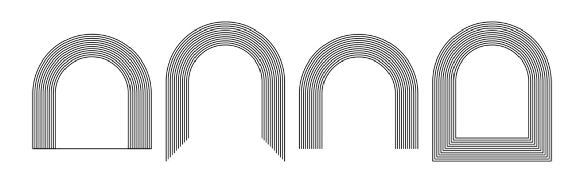Set of Mid century modern minimalist arc set.