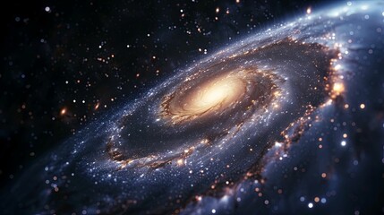 Obraz premium A Spiral Galaxy in the Vastness of Space