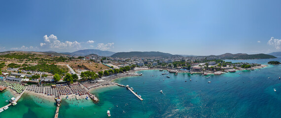 Ionian Sea, Ksmail beach Saranda, Albania, crystal clear sea, 