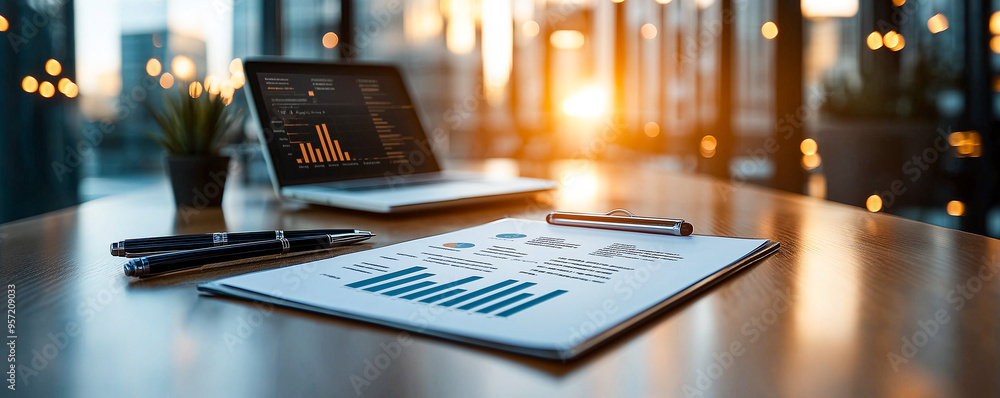 Poster analyzing business trends through data visualization