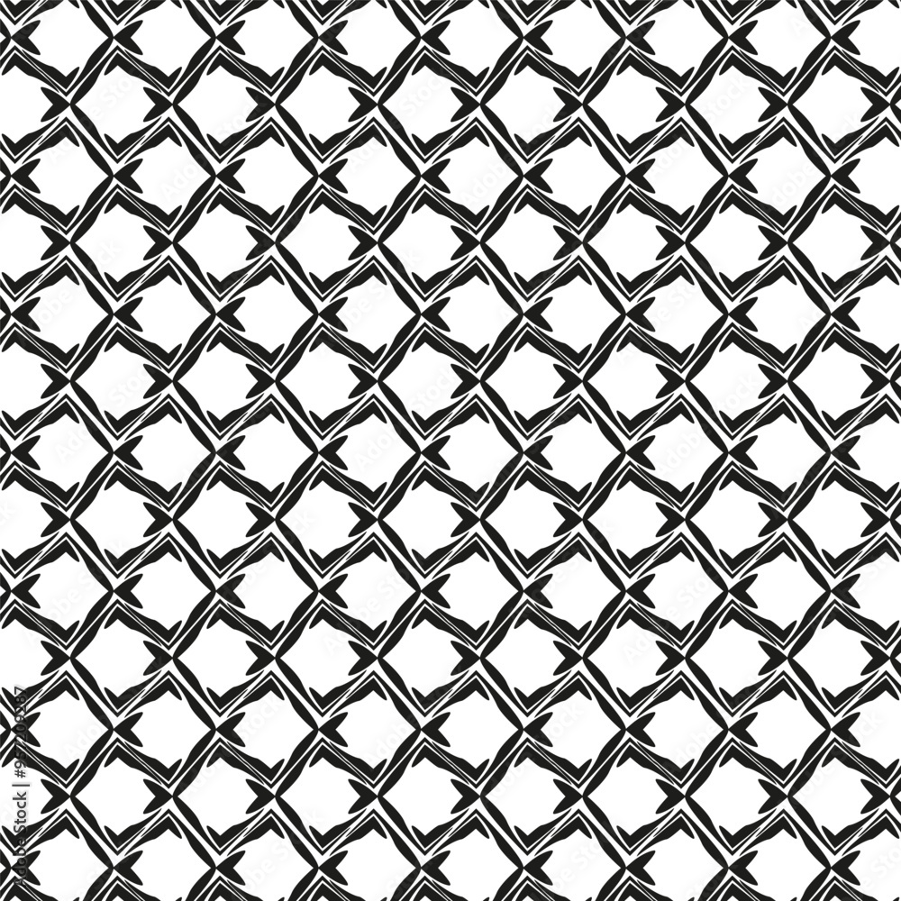 Poster geometric pattern. abstract black shapes. seamless tile vector. modern lattice motif.