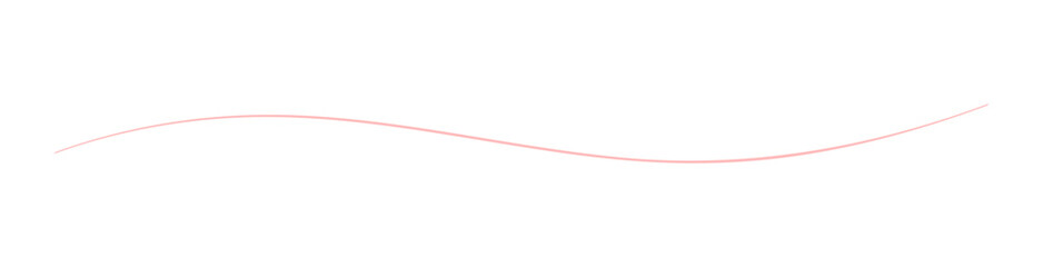 ゆるやかなウェーブが美しい手書きの横長の線 - ピンク色のシンプルでおしゃれなデザイン素材