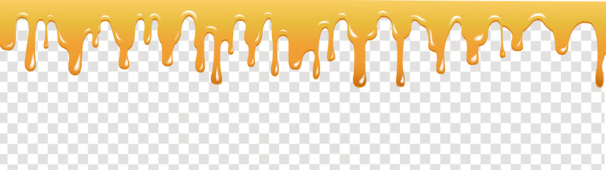Honey Flowing And Dripping Border Isolated Transparent Background