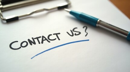 Obraz premium Contact us concept with pen and paper showing communication