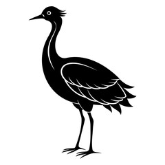 Nene bird black silhouette vector illustration isolated on a white background