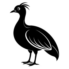 Nene bird black silhouette vector illustration isolated on a white background