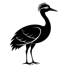 Nene bird black silhouette vector illustration isolated on a white background