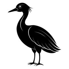 Nene bird black silhouette vector illustration isolated on a white background
