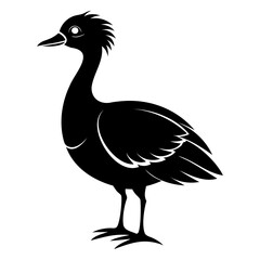 Nene bird black silhouette vector illustration isolated on a white background
