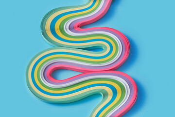 Abstract wavy lines of paper flowing in curvy pattern
