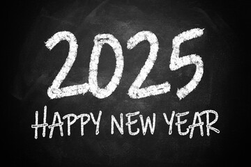 Best wishes, we wish you a Happy new year, 2025 loading bar on schoolboard. Flat vector best midnight slogan or quote. Christmas and New year greeting card. New Year's at midnight.