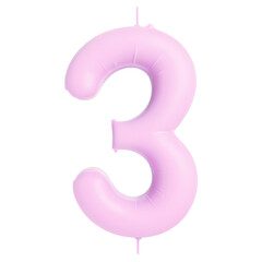 Naklejka premium number 3 isolated on transparent background. png