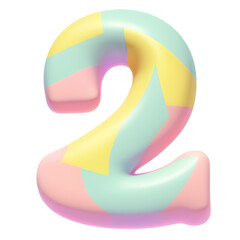 number 2 isolated on transparent background. png