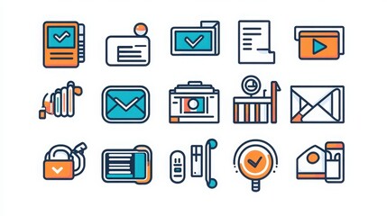 Social Media Tools thin line icon set. Containing hashtag generator, content planner, scheduling tool, analytics dashboard, follower tracker, auto responder, content calendar, social listening.