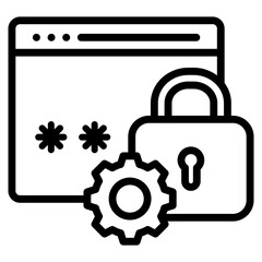 Password Manager Icon Element For Design