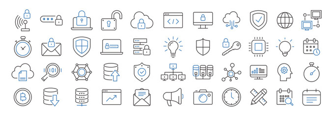 Collection icône technologie 