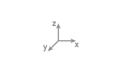 Coordinate system icon vector in mathematics.