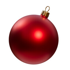 Christmas red ball on a transparent background. 3D render. Holiday decoration.