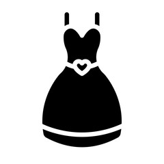 Bride Dress Vector Glyph Icon Design