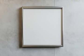 Wall-mounted frame, stainless steel background, illustration