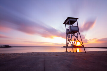 Lifeguard towers taken on different beaches.